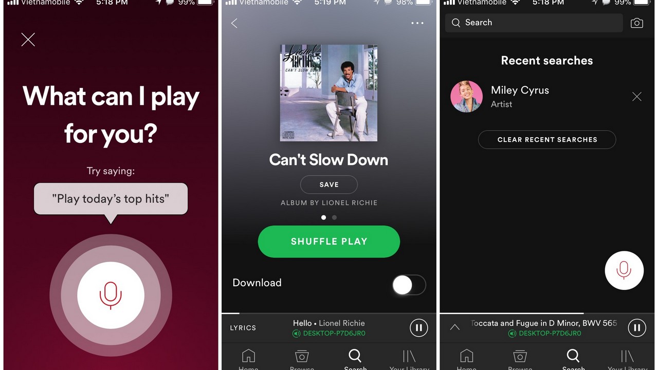 Spotify thu nghiem tinh nang dieu khien bang giong noi