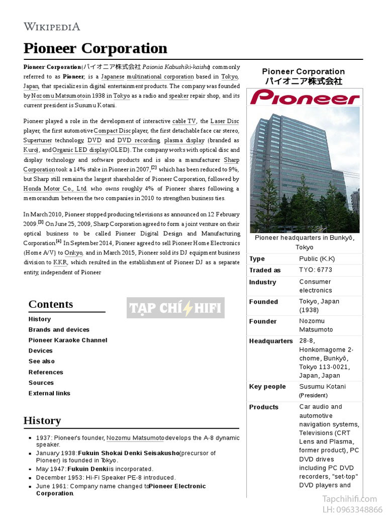 pioneer corporation