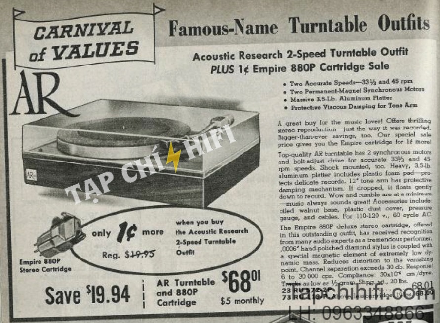 loa acoustic research ar3 hay 